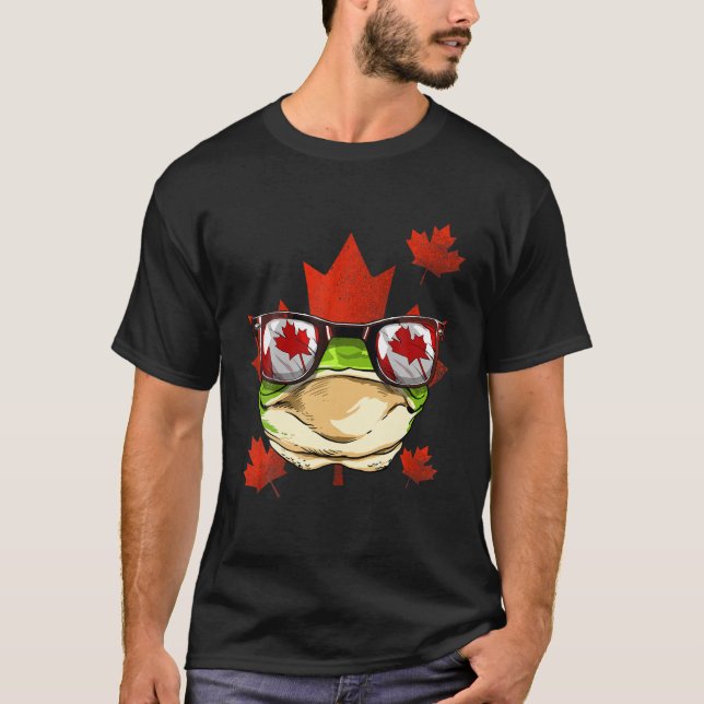 Camiseta Rana canadiense hoja de arce hoja de árbol de arce (Anverso)