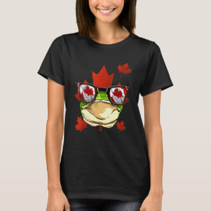 Camiseta Rana canadiense hoja de arce hoja de árbol de arce