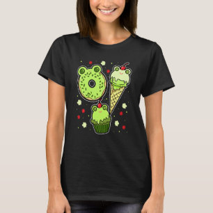 Camiseta Rana Cara Toad Anfibio Froggy Donut Ice Cream Cu
