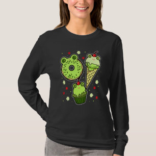 Camiseta Rana Cara Toad Anfibio Froggy Donut Ice Cream Cu