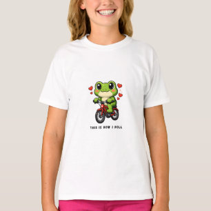 Camiseta Rana Ciclista Adorable Arte de Rana Kawaii en Bi