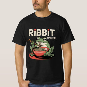 Camiseta Rana Comer Ramen Cinta divertida Ramen