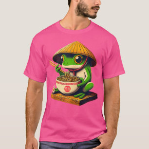 Camiseta Rana comiendo fideos japoneses Ramen Kawaii Anime 