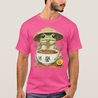 Camiseta Rana comiendo Ramen Amantes de Arte Japonés Cute A