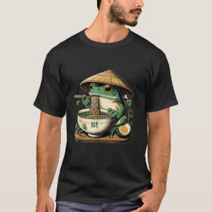 Camiseta Rana Comiendo Ramen Kawaii Neko Fideos Japoneses