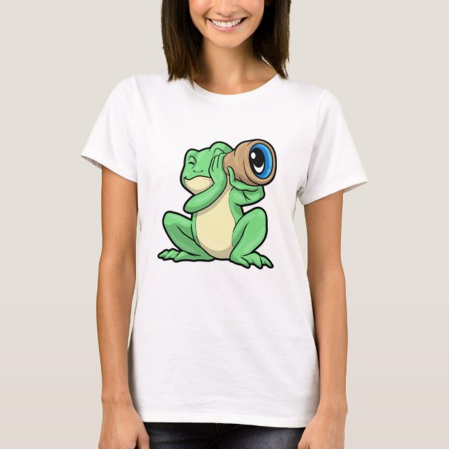 Camiseta Rana como astronomía con telescopio (Anverso)