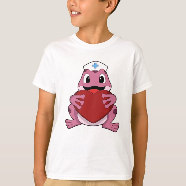 Camiseta Rana como enfermera con corazón (Anverso)