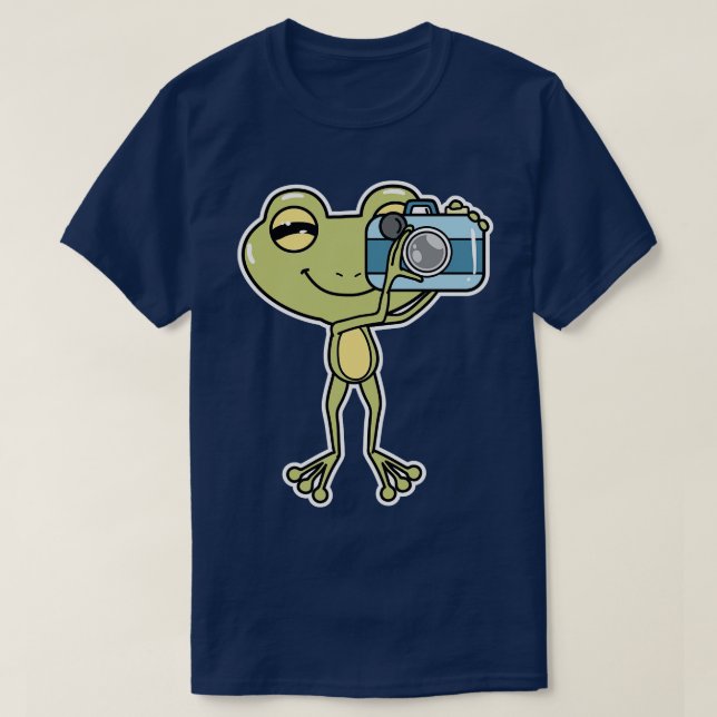 Camiseta Rana como fotógrafa con cámara (Diseño del anverso)