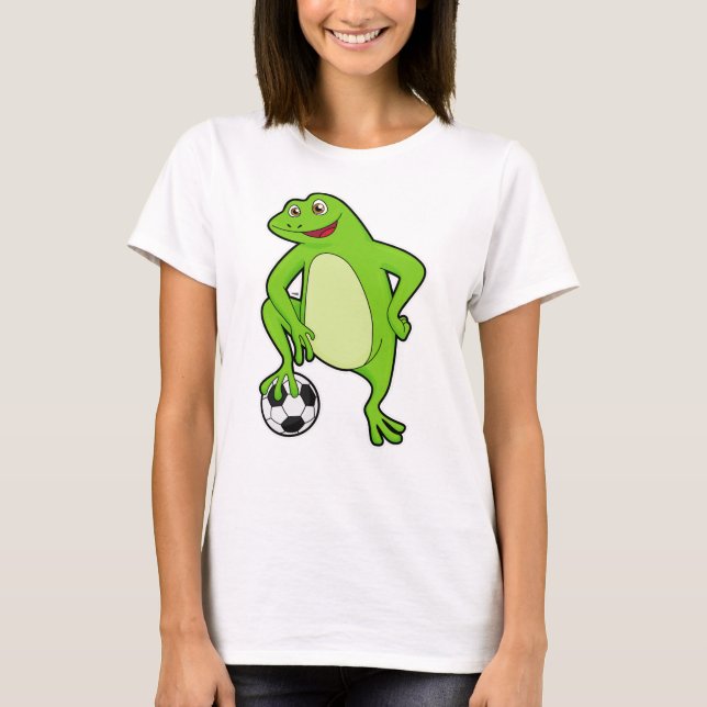 Camiseta Rana como jugador de fútbol con pelota de fútbol (Anverso)