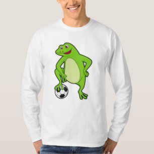 Camiseta Rana como jugador de fútbol con pelota de fútbol