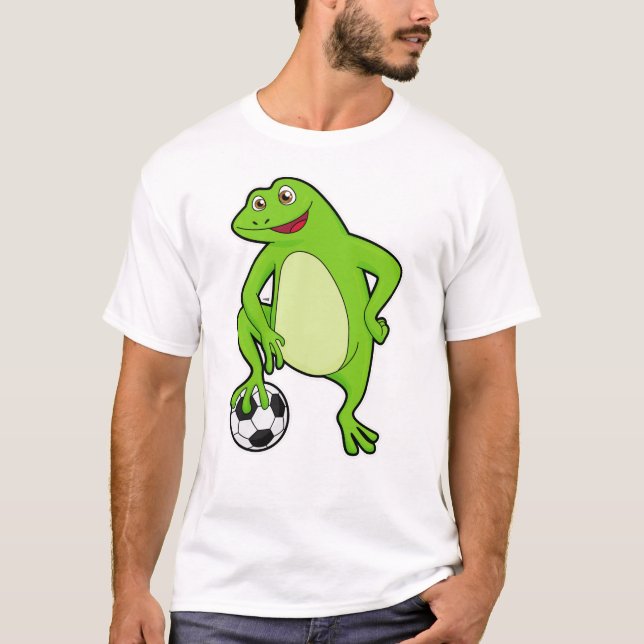Camiseta Rana como jugador de fútbol con pelota de fútbol (Anverso)