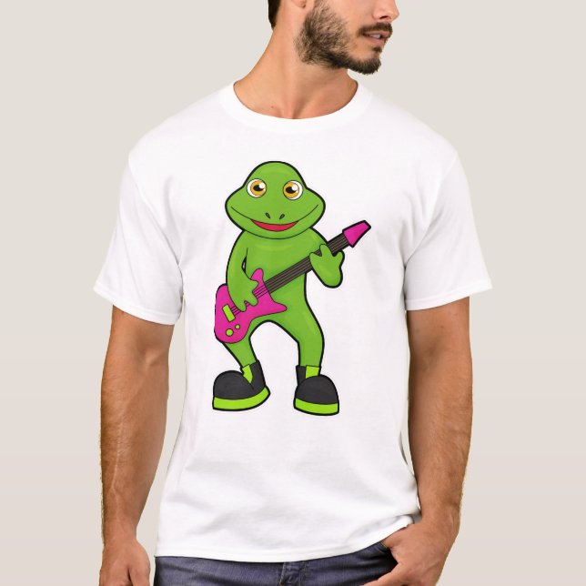 Camiseta Rana como músico con guitarra (Anverso)