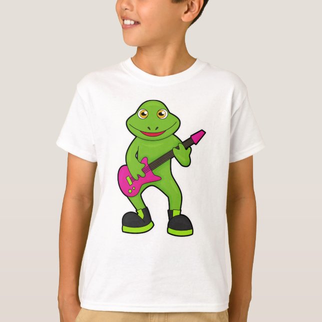 Camiseta Rana como músico con guitarra (Anverso)