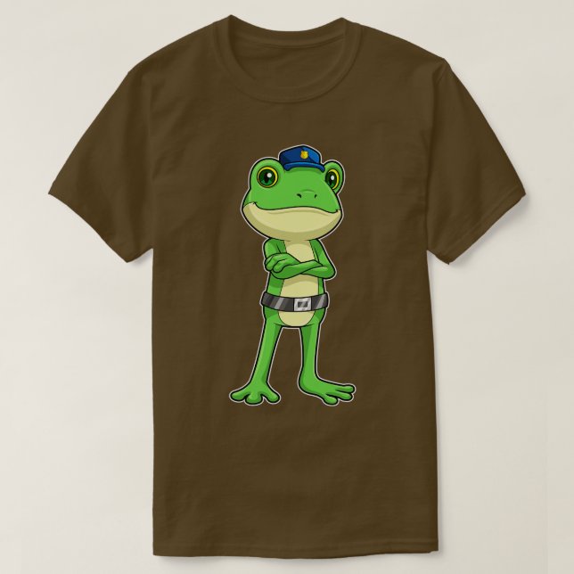 Camiseta Rana como oficial de policía con gorra de policía (Diseño del anverso)