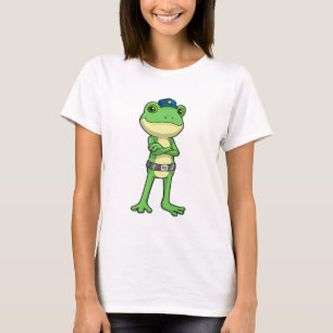 Camiseta Rana como oficial de policía con gorra de policía