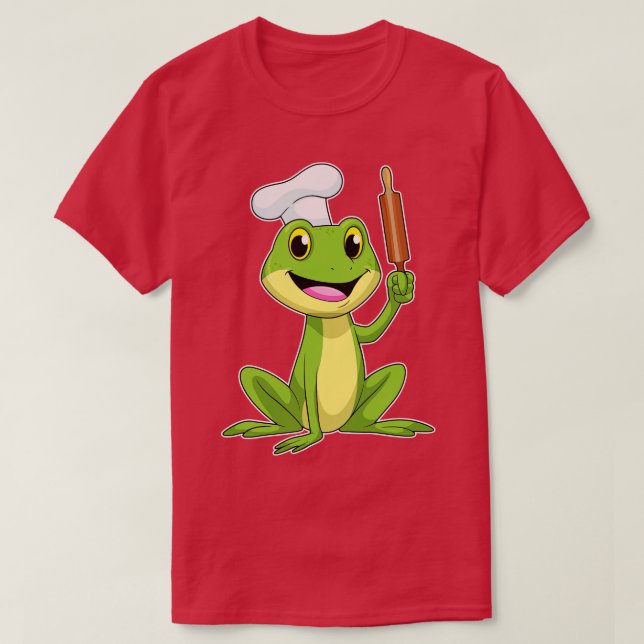 Camiseta Rana como panadero con gorra de cocina de rodillos (Diseño del anverso)
