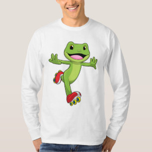 Camiseta Rana como patinadora en línea con patines de patin