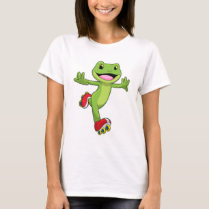 Camiseta Rana como patinadora en línea con patines de patin