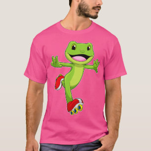 Camiseta Rana como patinadora en línea con patines de patin