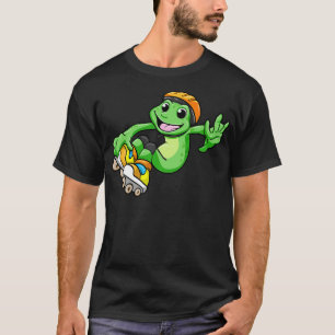 Camiseta Rana como patinadora en línea con patines en línea
