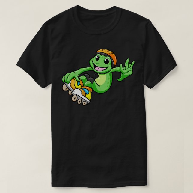 Camiseta Rana como patinadora en línea con patines en línea (Diseño del anverso)