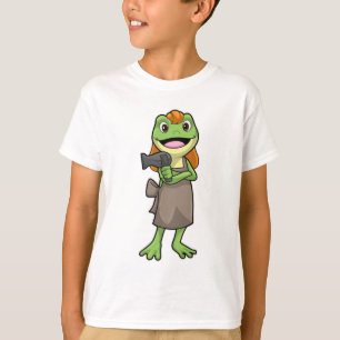 Camiseta Rana como peluquero con secador de pelo