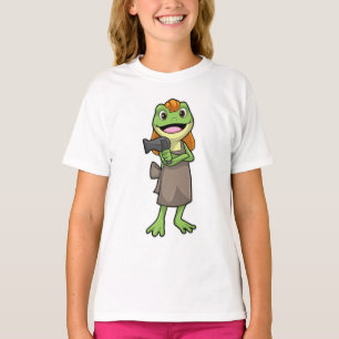 Camiseta Rana como peluquero con secador de pelo