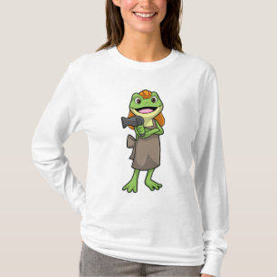 Camiseta Rana como peluquero con secador de pelo