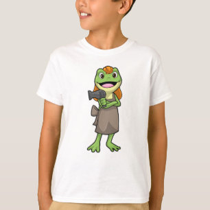 Camiseta Rana como peluquero con secador de pelo