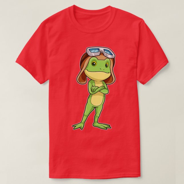 Camiseta Rana como piloto con lentes Gorras (Diseño del anverso)
