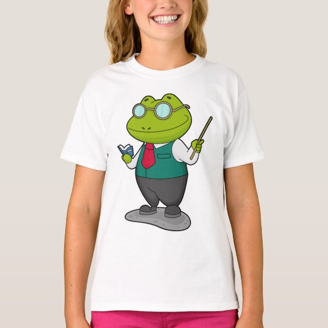 Camiseta Rana como profesora con libro (Anverso)