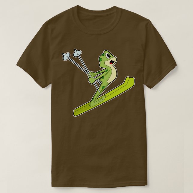 Camiseta Rana Como Salto De Esquí Con Esquí (Diseño del anverso)