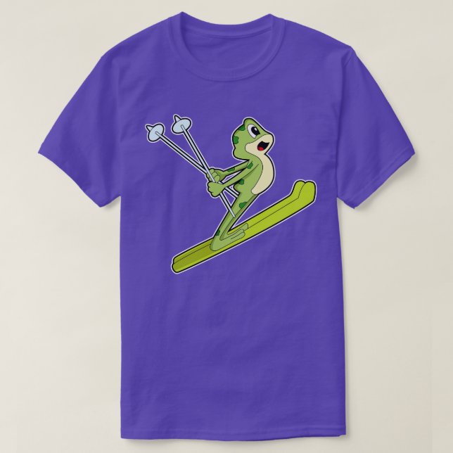Camiseta Rana Como Salto De Esquí Con Esquí (Diseño del anverso)