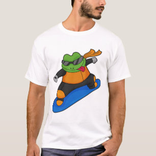 Camiseta Rana como snowobarder con Snowboard