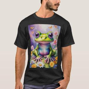 Camiseta Rana con arte digital de flores