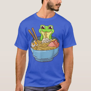 Camiseta Rana con fideos de ramen Alimentos de Japón