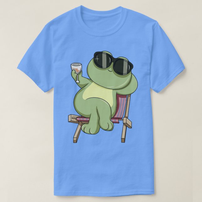 Camiseta Rana con gafas de sol y bebida (Diseño del anverso)