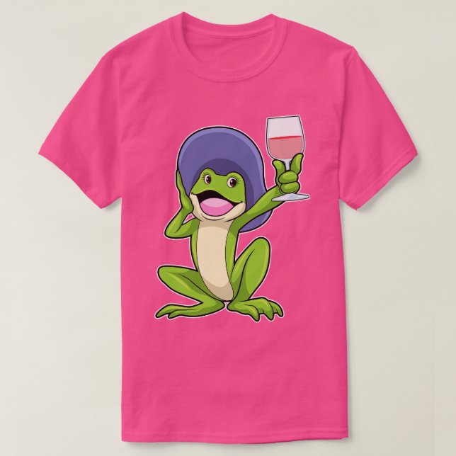 Camiseta Rana con Gorra de Vidrio Rojo (Diseño del anverso)
