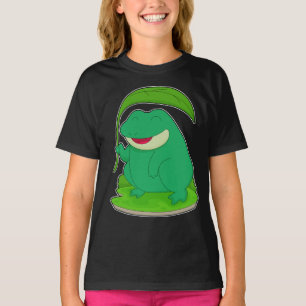 Camiseta Rana con hoja como sombrilla
