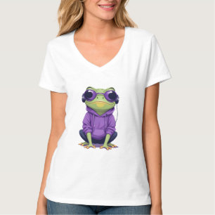 Camiseta Rana con Hoodie Carácter animal divertido de Guay