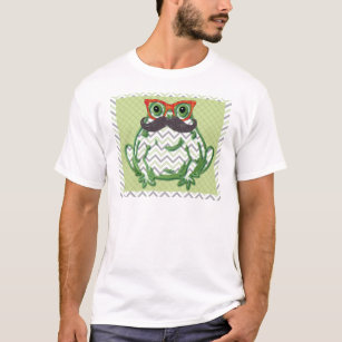 Camiseta Rana con los vidrios del bigote y de los pescados