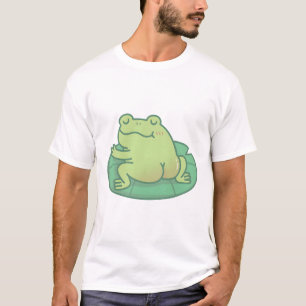 Camiseta Rana Con Toro Aburrido En Almohadilla De Lirio