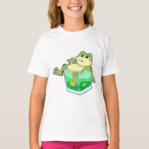 Camiseta Rana con vidrio de jugo