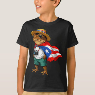 Camiseta Rana Coqui Bandera de Puerto Rico Taino Boricua