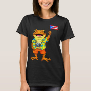 Camiseta Rana coqui divertida bandera de puerto rico boricu
