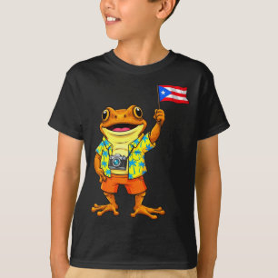 Camiseta Rana coqui divertida bandera de puerto rico boricu