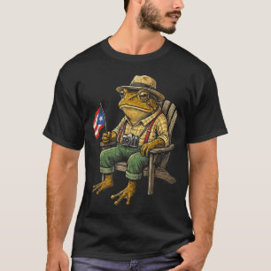 Camiseta Rana coqui divertida bandera de puerto rico taino