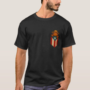 Camiseta Rana Coqui Jibaro Bandera de Puerto Rico Bolsillo