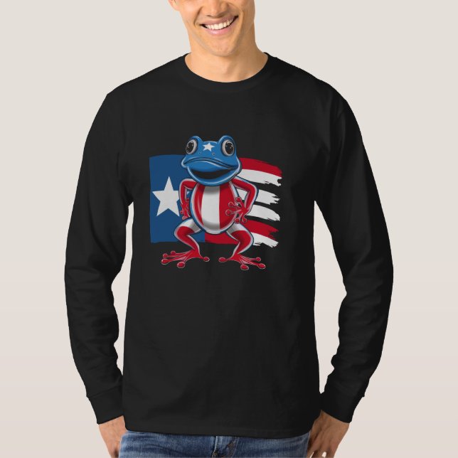 Camiseta Rana Coqui Orgullo Puerto Rico Boricua Puerto Rico (Anverso)
