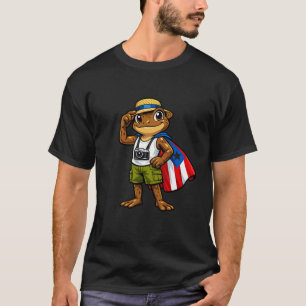Camiseta Rana Coqui Puerto Rico Bandera Puertorriqueña Tain